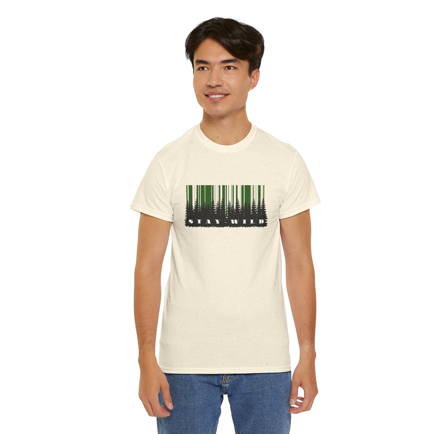 Stay Wild Forest Barcode Men's Tee