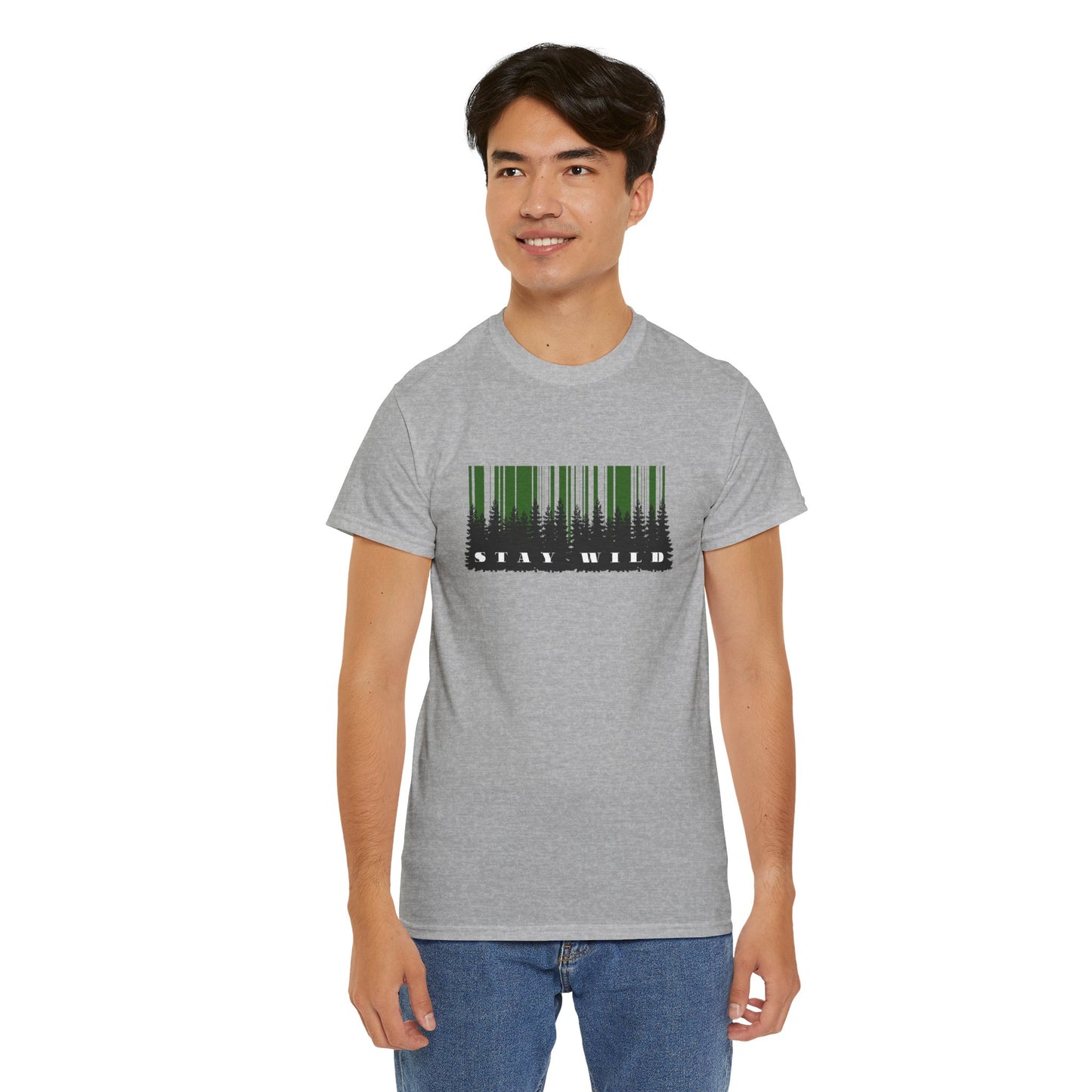 Stay Wild Forest Barcode Men's Tee