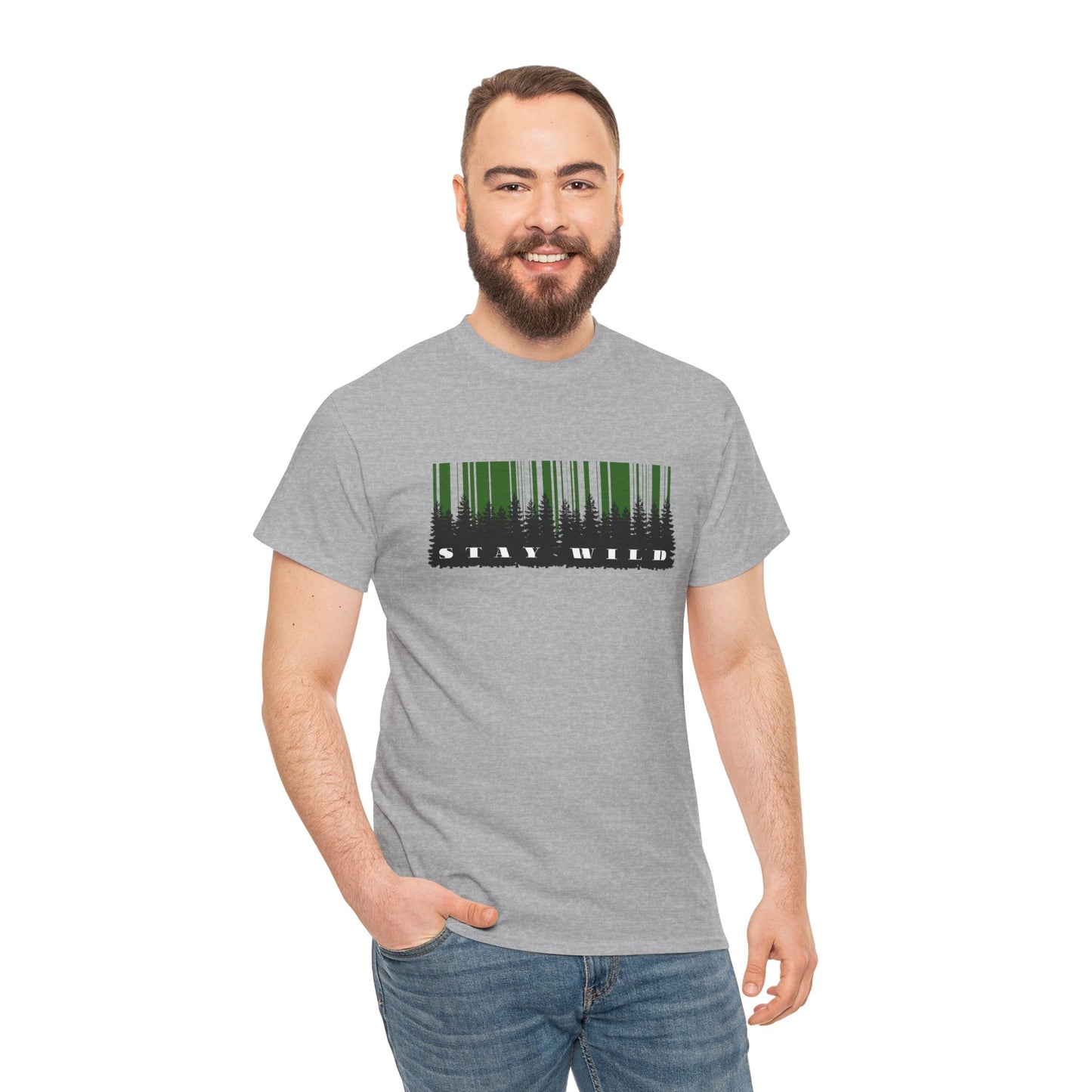 Stay Wild Forest Barcode Men's Tee