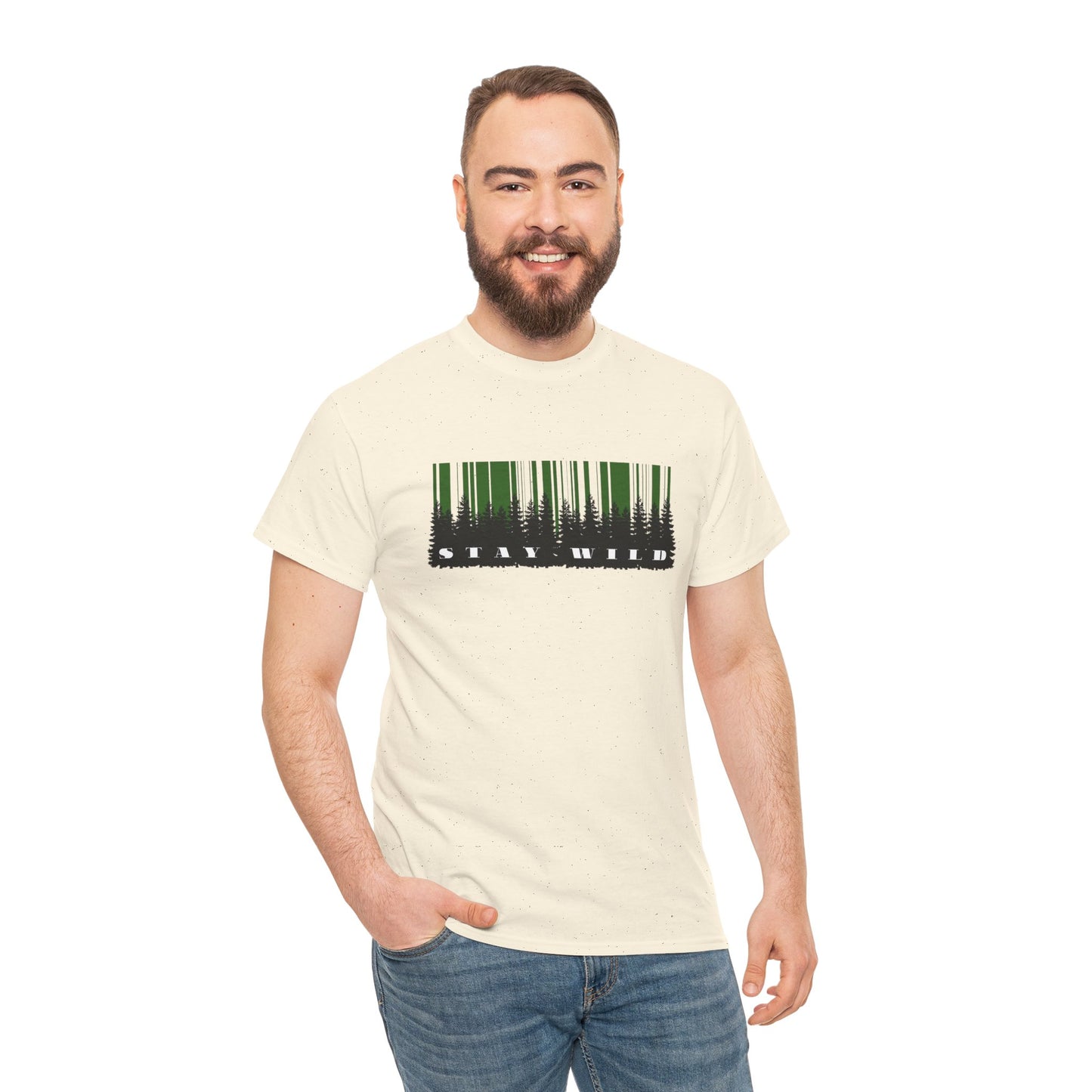 Stay Wild Forest Barcode Men's Tee